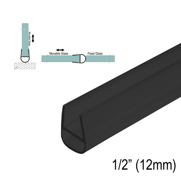 [SWPB12] Shower Sweep - Bulb Seal for 1/2" Glass (95")