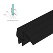 Sweep - Bottom Wipe w/ Drip Rail for 3/8" Glass (95") (Ultra Clear, Black)