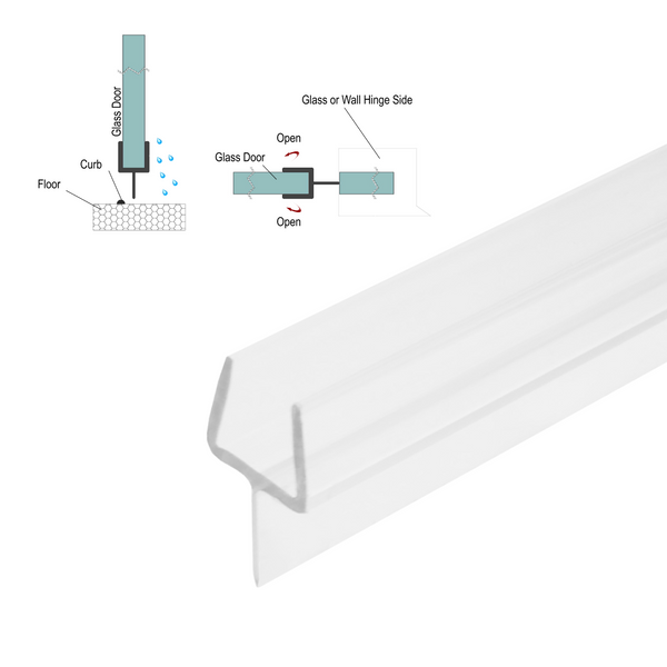 Sweep - 'Y' Seal For 3/8" Glass (95") (Ultra Clear, Black)