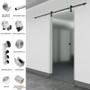 [LAGWM108] Kit de porte coulissante commerciale - Fixation murale - Acier inoxydable brossé