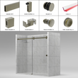 [TQ78] Ensemble de porte de douche coulissante - Série Tranquility