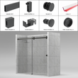 [TQ78] Ensemble de porte de douche coulissante - Série Tranquility