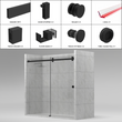 [TQ78] Ensemble de porte de douche coulissante - Série Tranquility