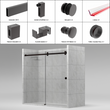 [TQ78] Ensemble de porte de douche coulissante - Série Tranquility