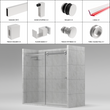 [TQ78] Ensemble de porte de douche coulissante - Série Tranquility