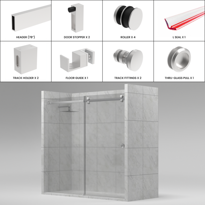 [TQ78] Shower Sliding Door Kit - Tranquility Series