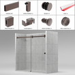 [TQ78] Ensemble de porte de douche coulissante - Série Tranquility