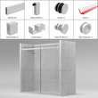 [TQ78] Ensemble de porte de douche coulissante - Série Tranquility