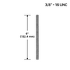 [TR38X6-SS316] Entretoise - Tige filetée - 3/8" X 6" - SS316 (3/8-16 UNC) - 6"-SS316