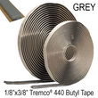 1/8"X3/8" Tremco 440 Butyl Architectural Grey Tape (25FT)