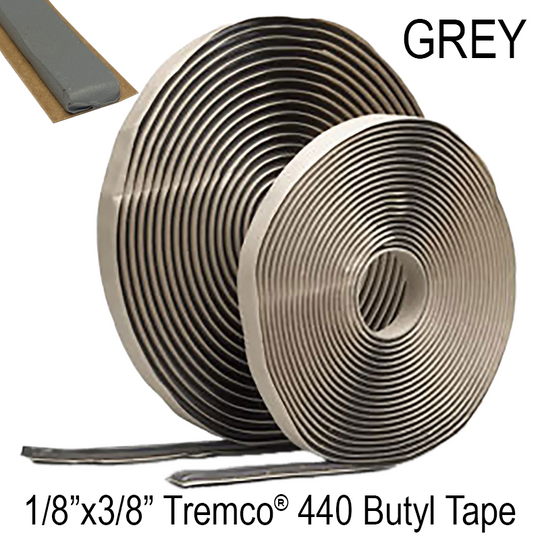 [TREMCO440-1/8-GREYTAPE-25FT] Cleaners & Sealants - 1/8"X3/8" Tremco 440 Butyl Architectural Grey Tape (25FT)