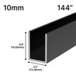 [UC14410] Canal de douche en U - Verre de 10 mm (144")