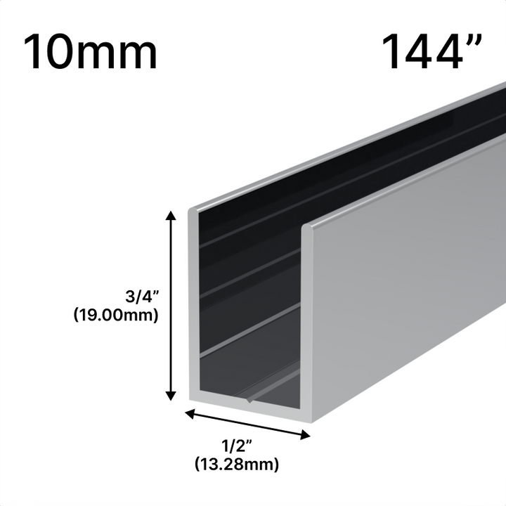 [UC14410] Canal de douche en U - Verre de 10 mm (144")