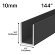 [UC14410] Canal de douche en U - Verre de 10 mm (144")