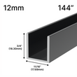 [UC14412] Profilé de douche en U - Verre 12 mm (144")