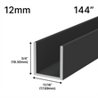 [UC14412] Profilé de douche en U - Verre 12 mm (144")