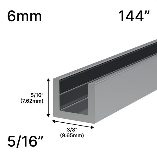 [UC1446] Shower U-Channel - 6mm Glass (144")
