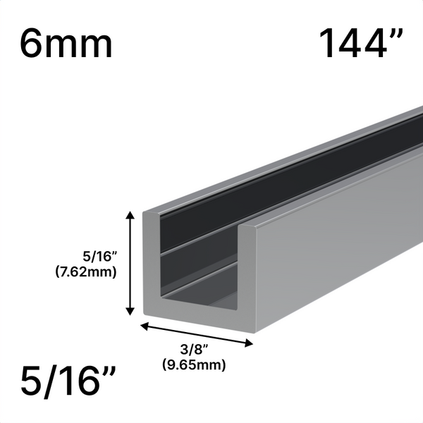 [UC1446] Shower U-Channel - 6mm Glass (144")