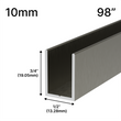 [UC9810] Shower U-Channel - 10mm Glass (98")