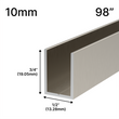 [UC9810] Shower U-Channel - 10mm Glass (98")
