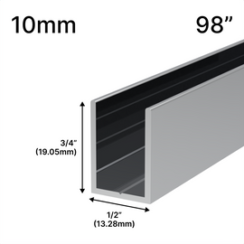 [UC9810] Profilé de douche en U - Verre de 10 mm (98 po)