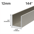 [UC14412] Profilé de douche en U - Verre 12 mm (144")