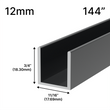 [UC14412] Profilé de douche en U - Verre 12 mm (144")