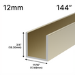 [UC14412] Profilé de douche en U - Verre 12 mm (144")