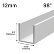 [UC9812] Profilé de douche en U - Verre 12 mm (98 po)