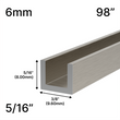 [UC986] Shower U-Channel - 6mm Glass (98")