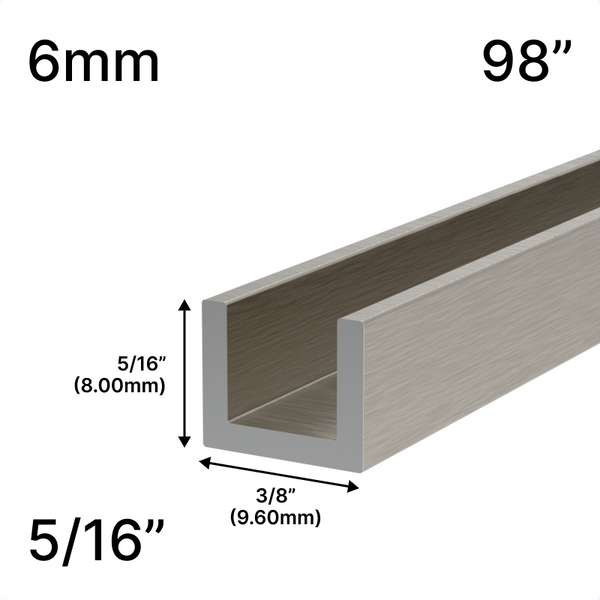 [UC986] Shower U-Channel - 6mm Glass (98")