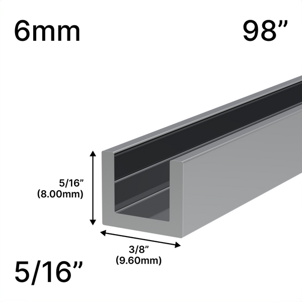 [UC986] Profilé de douche en U - Verre de 6 mm (98 po)