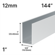 [UCH14412] Shower U-Channel - 12mm Glass (144") - 1" Height