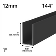 [UCH14412] Profilé de douche en U - Verre 12 mm (144 po) - Hauteur 1 po