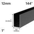 [UCH14412] Profilé de douche en U - Verre 12 mm (144 po) - Hauteur 1 po