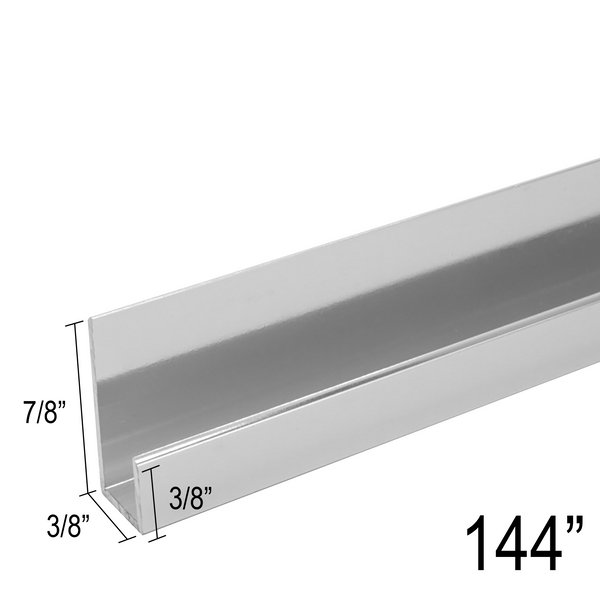 Moulage en J miroir 1/4" - Profil standard (144") (CH, BN, MBL, SB, PN, BBRZ, GM, ORB)