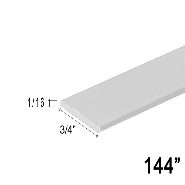 Barre plate 3/4" pour douches grillagées (144") - (CH, MBL, SA, SB)