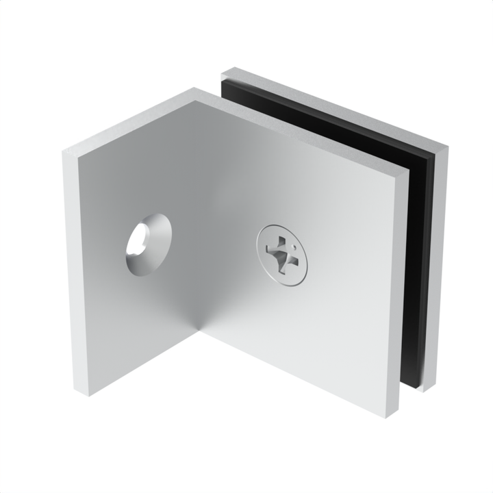 [SQC037] Shower Clamp - Square - Wall Mount, Short Offset