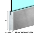 [DLUX6D] DLUX 6" Door Rail - 35-3/4" Length - Without Lock (SA, MBL, BSS)