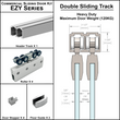 [EZY1HD-DD] Heavy Duty Sliding Door Kit - Double Sliding Door Track (118") (BS, SA, MBL)