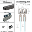 [EZY1HD-DD] Heavy Duty Sliding Door Kit - Double Sliding Door Track (118") (BS, SA, MBL)
