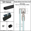 [EZY1HD-SDP] Heavy Duty Sliding Door Kit - Single Door + Panel Track (118") (BS, SA, MBL)