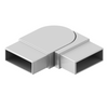 [E2X1ADJH] Main courante - Coude pour main courante rectangulaire 2X1" - 90° horizontal avec réglage de 120° - Acier inoxydable brossé