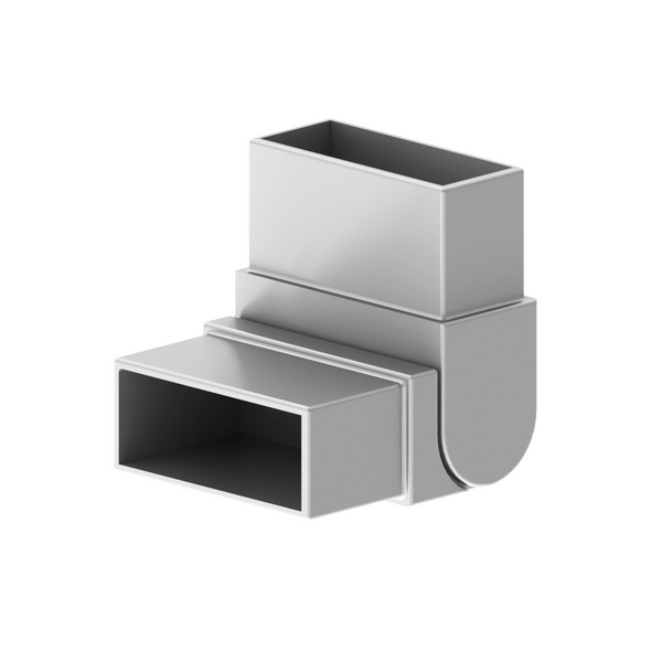 [E2X1ADJV] Handrail - Elbow for 2X1" Square Handrail - Adj. Vertical 90°