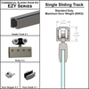 [EZY1SD] Kit de porte coulissante commerciale - EZY1 - Rail de porte coulissante simple (118") - Acier inoxydable brossé
