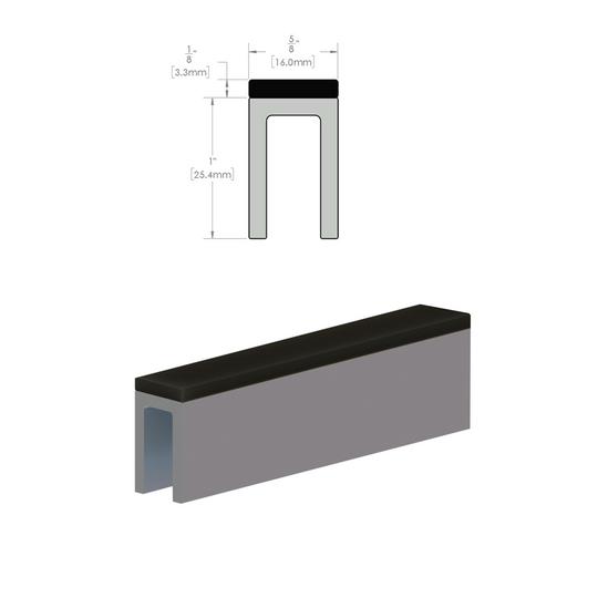 [AUSB4] Commercial U-Channel - Architectural Neoprene Setting Block - 4" Length