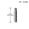 [ADJ12M-HB-5/8x1-1/2SS316] Entretoise réglable - Boulon de suspension 12M - 5/8" x 1-1/2" (SS316 et ZINC) - 1-1/2" - SS316