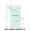 [SD30X60DOOR-1H] Paroi de douche coulissante en verre standard - 76 cm x 152 cm - 1 trou - GGS-30X60-1H
