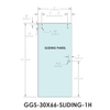[SD30X66DOOR-1H] Paroi de douche coulissante en verre standard - 76 cm x 168 cm - 1 trou - 30X66-1H
