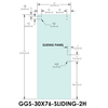 [SD30X76DOOR-2H] Paroi de douche coulissante en verre standard - 76 cm x 193 cm - 2 trous - 30X76-COULISSANT-2H
